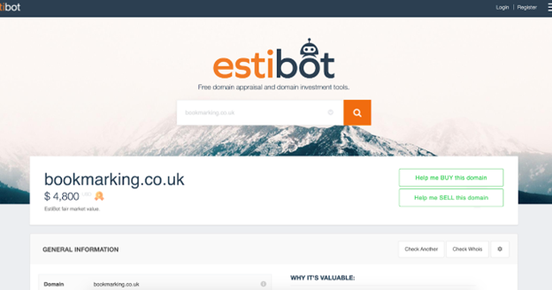 Estibot domain name tools