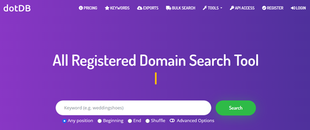 Domain research tool