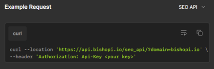 example of a API request
