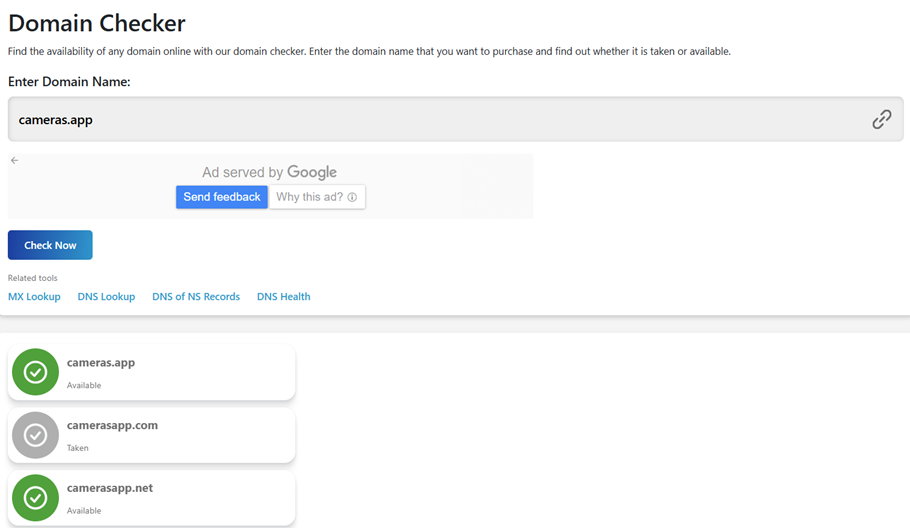 Domain Checker options