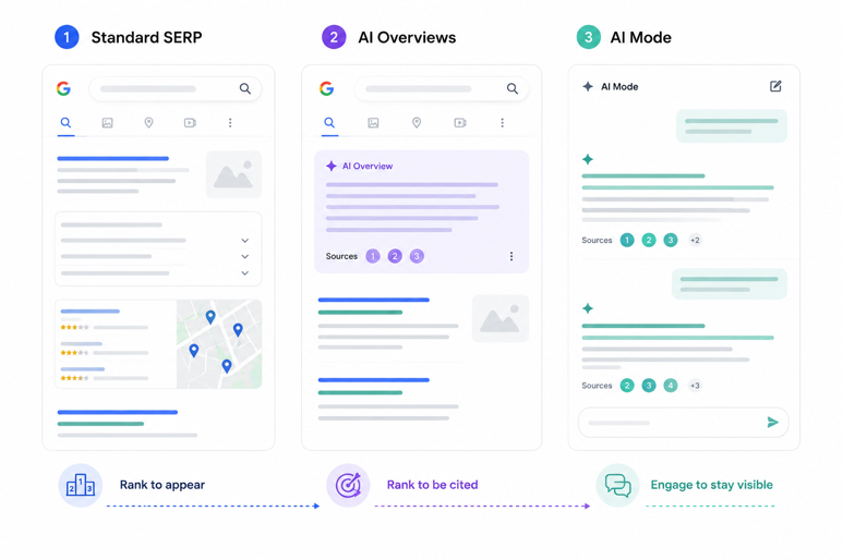Standard SERP vs AI overviews