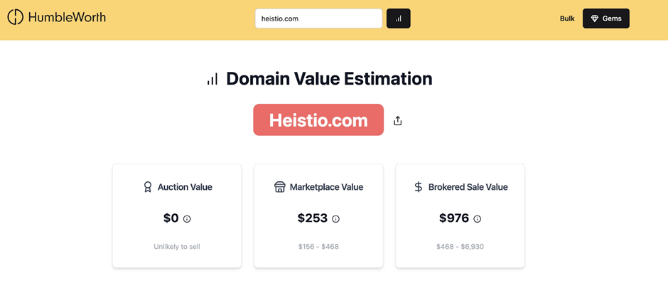 Free domain valuation