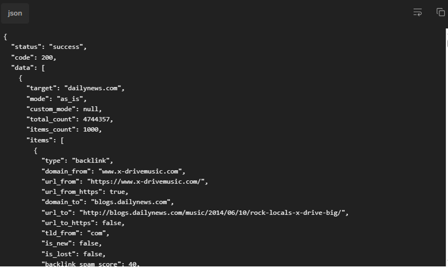Backlink API