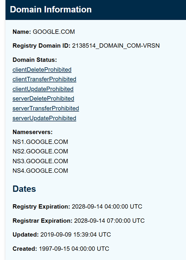 ICANN Lookup