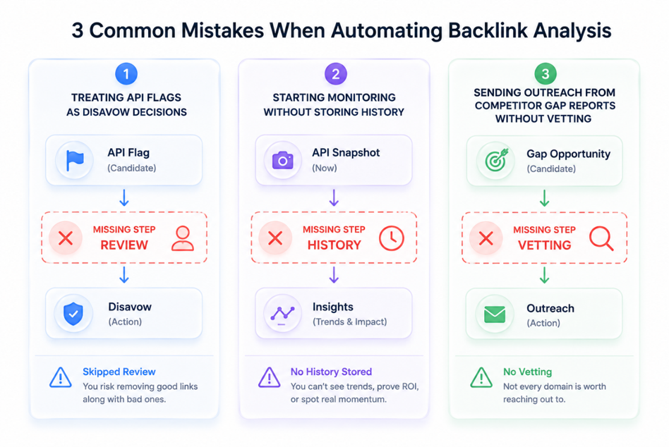 Common mistakes when automating backlinks
